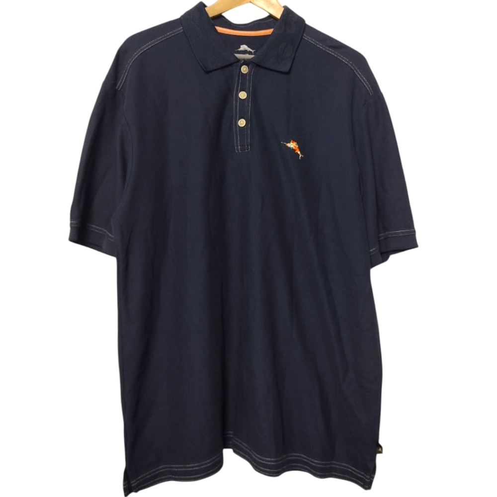 Tommy Bahama‎ Supima Cotton Floral Embroidered Collar Polo Shirt
